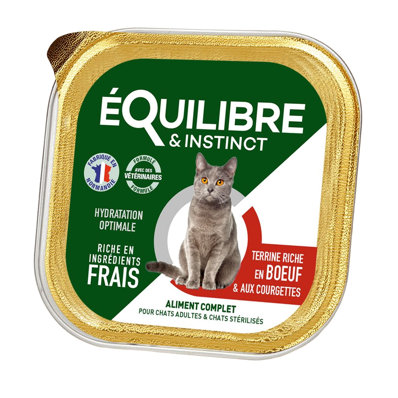 Влажный корм для взрослых и стерилизованных котов Equilibre & Instinct eQi паштет из говядиной и кабачком 85 г - фото 1