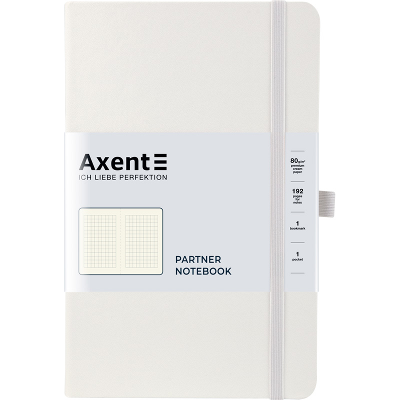 Книга записна Axent Partner A5- в клітинку 96 аркушів біла (8201-21-A) - фото 1