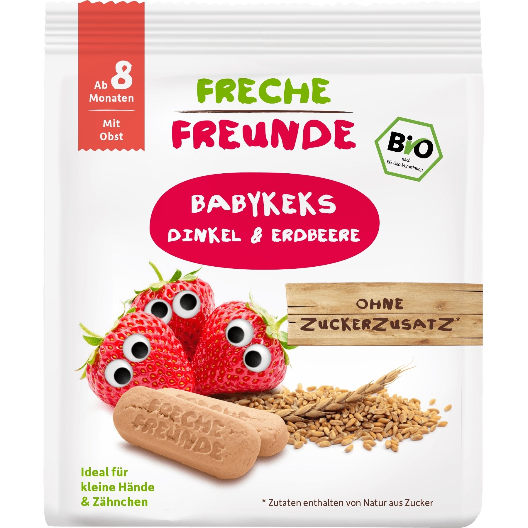 Детское органическое печенье Freche Freunde с Клубникой, 100 г (100019) - фото 1