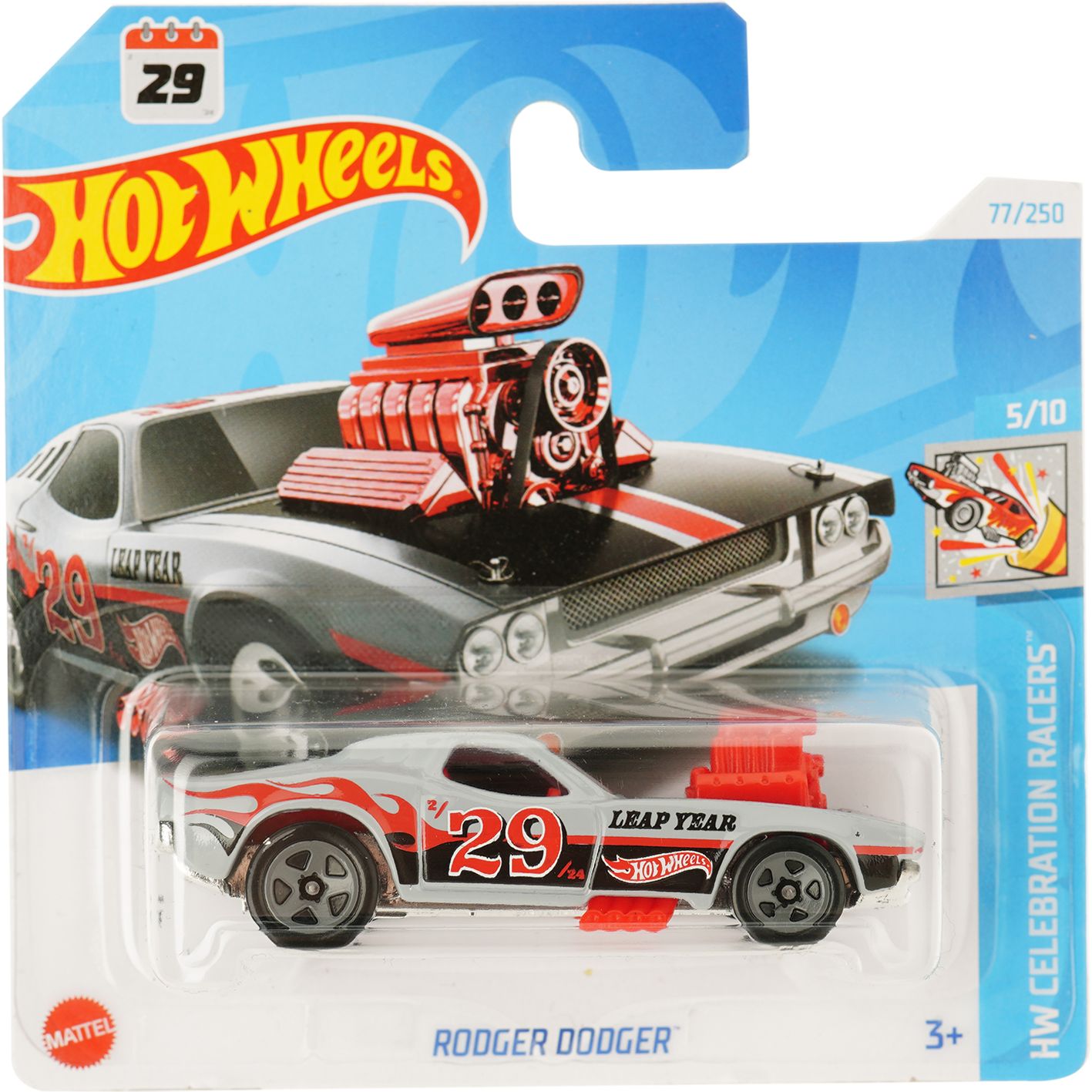 Базова машинка Hot Wheels HW Celebration Racers Rodger Dodger сіра (5785) - фото 1