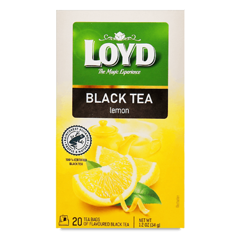 Чай черный Loyd New Sense Lemon Ra 40 г (20 шт. х 2 г) (894026) - фото 1