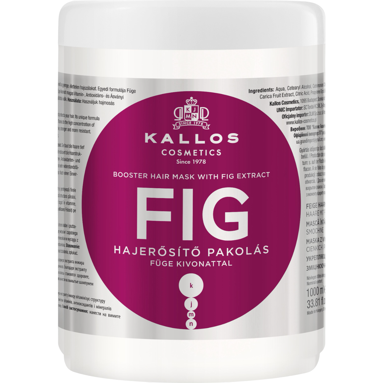 Маска для волосся Kallos Cosmetics Fig Booster Hair Mask With Fig Extract зміцнююча з екстрактом інжиру, 1 л - фото 1