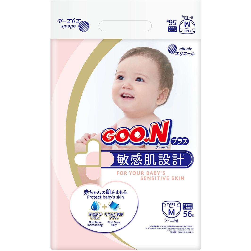 Подгузники Goo.N Plus М (6-11 кг) 56 шт. - фото 1