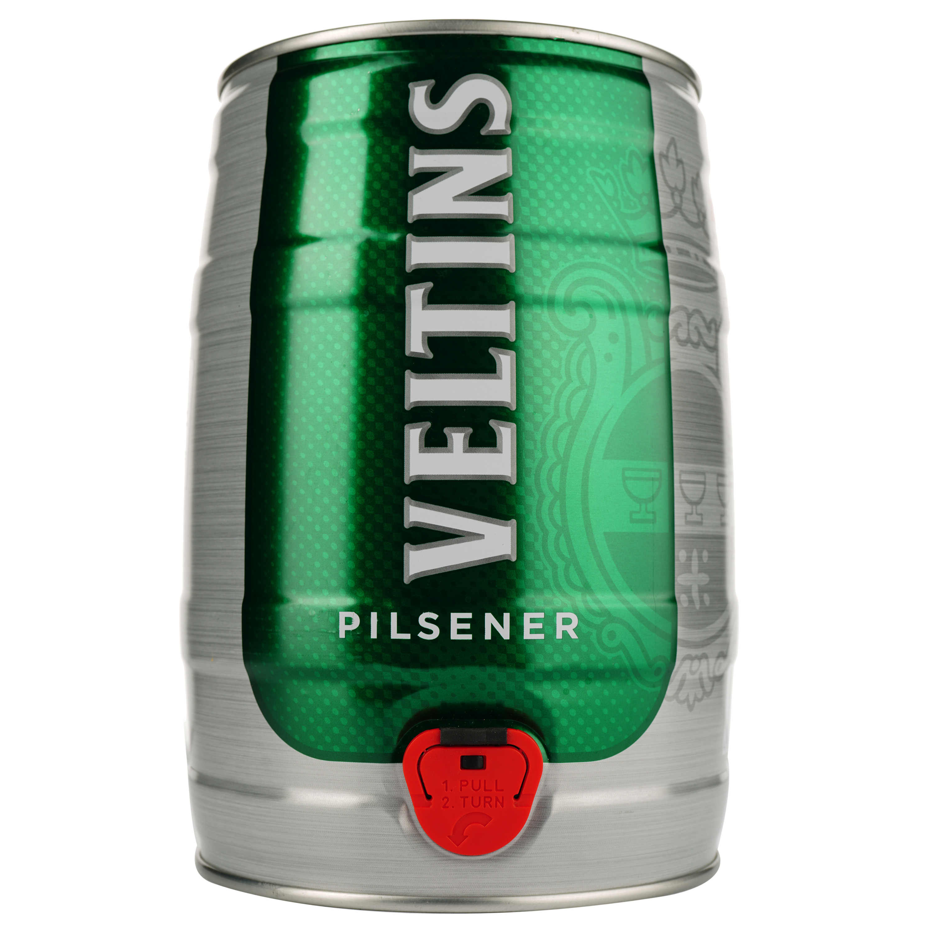 Пиво Veltins Pilsener світле, 4,8%, 5 л (588021) - фото 1