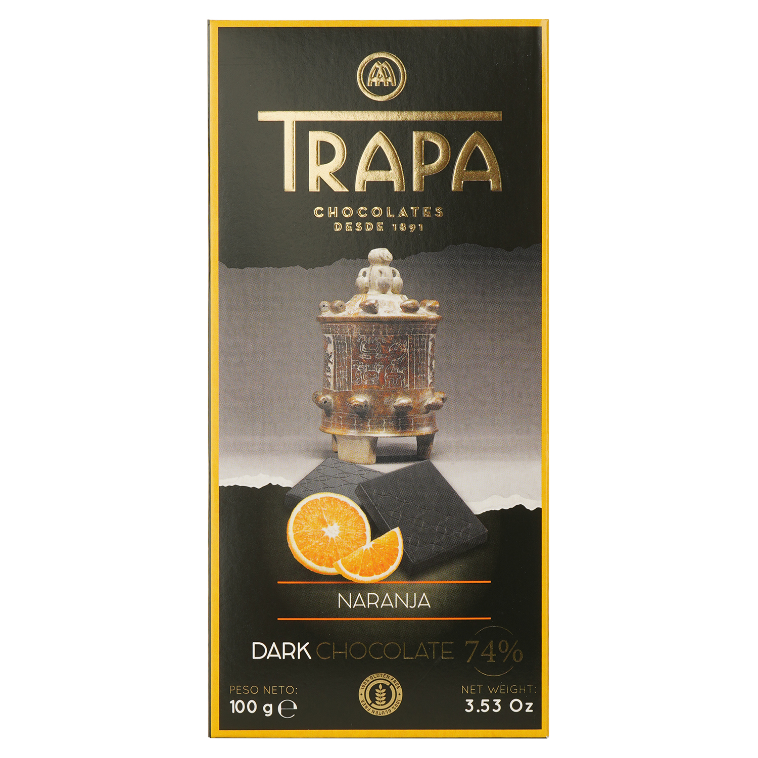 Шоколад Trapa Choco Dark 74% з апельсином 100 г - фото 1