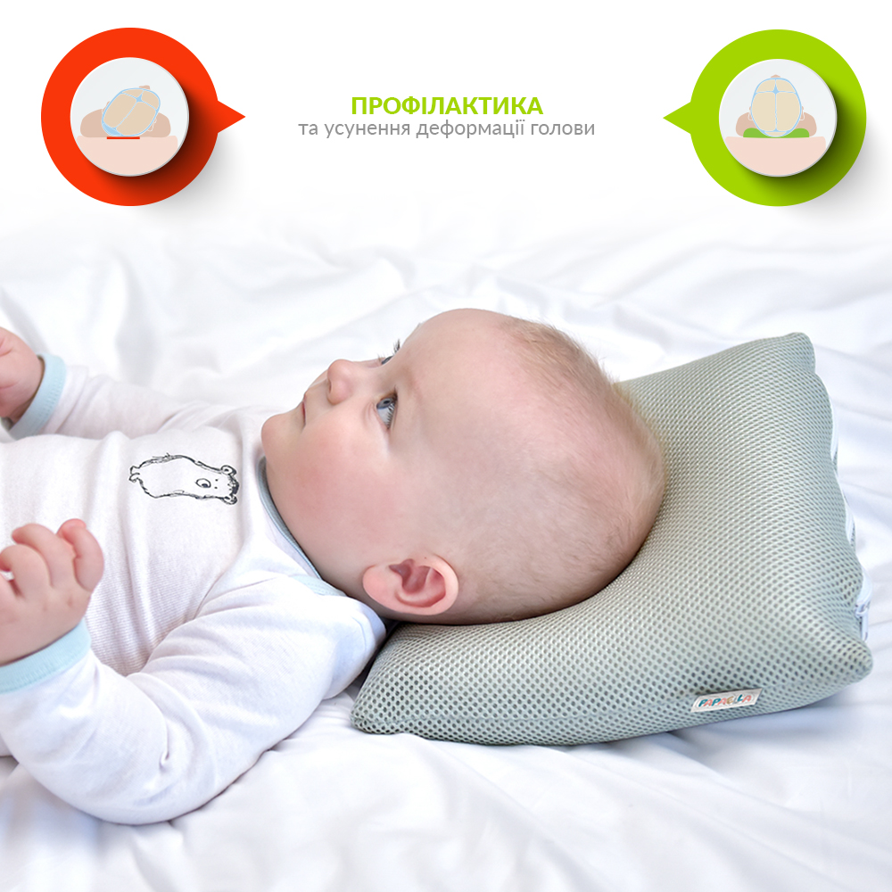 Подушка для младенцев Papaella Ортопедическая Maxi, диаметр 9 см, серый (8-32583) - фото 6
