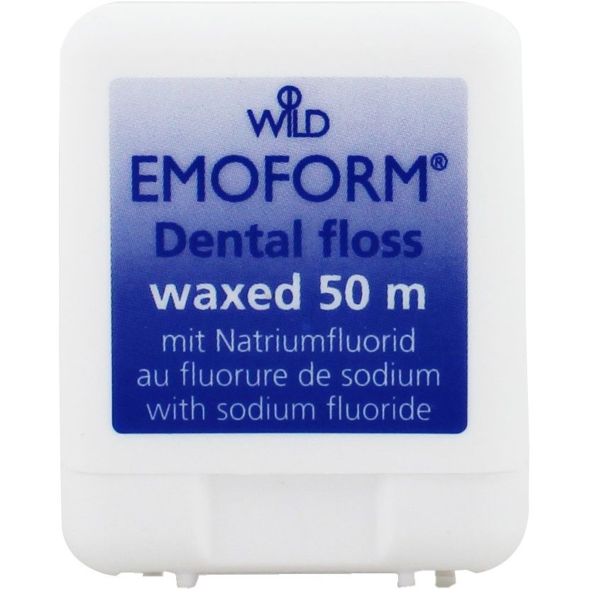 Зубна нитка Dr. Wild Emoform вощена з фторидом 50 м - фото 1