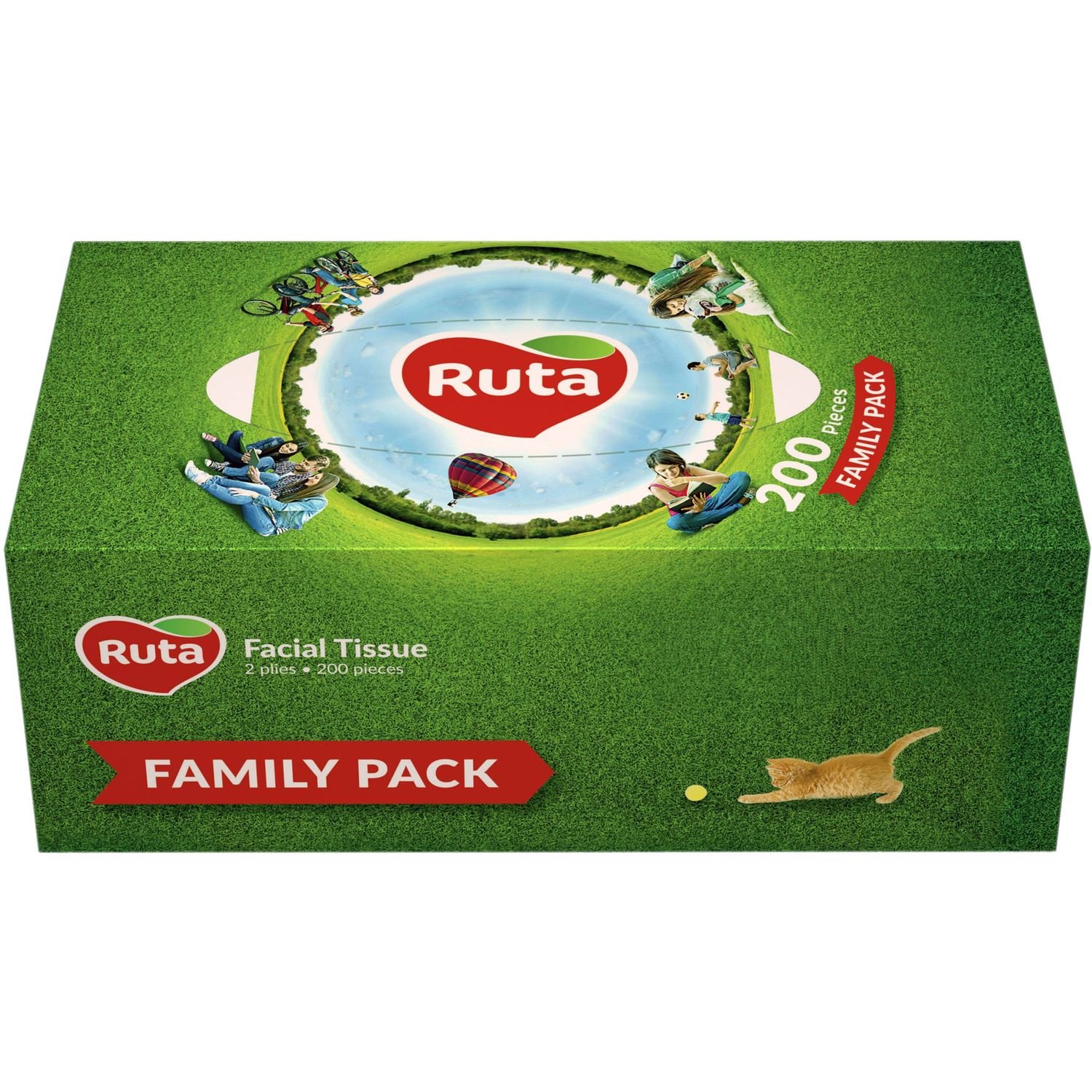 Серветки косметичні Ruta Family Pack, двошарові, 200 шт. - фото 1