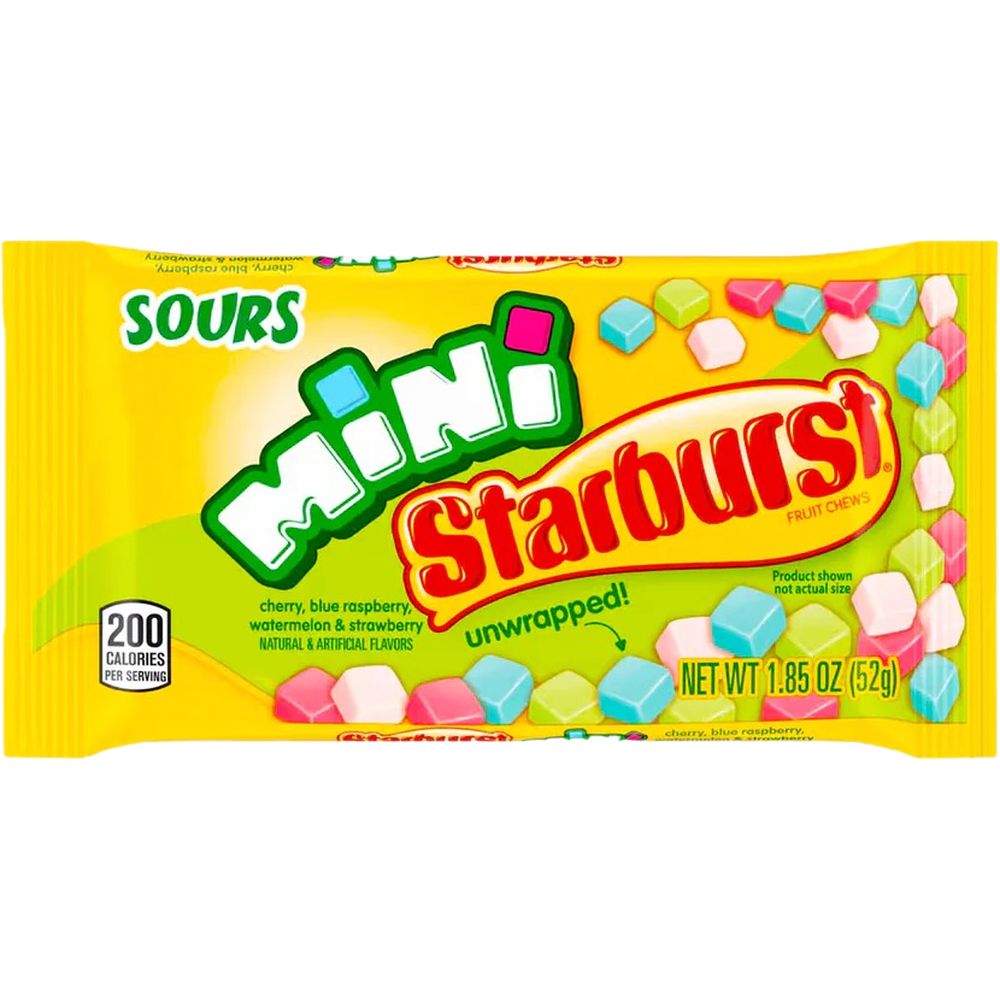 Конфеты жевательные Starburst Minis кислые фруктовые 52 г - фото 1