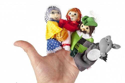 Набір ляльок для пальчикового театру Goki Червона шапочка, 5 шт. (51898G) - фото 2