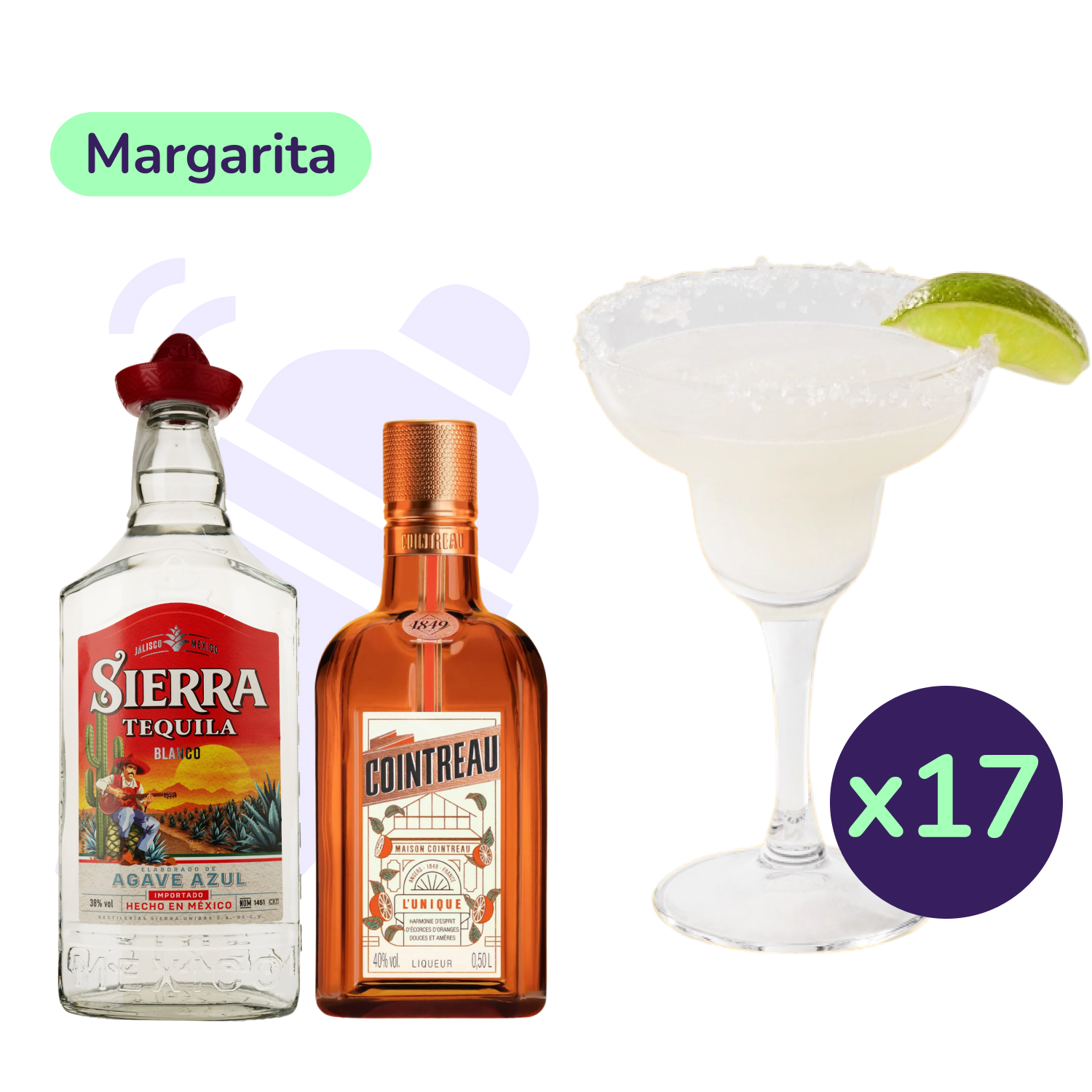Коктейль Margarita (набір інгредієнтів) х17 на основі Sierra Blanco - фото 1