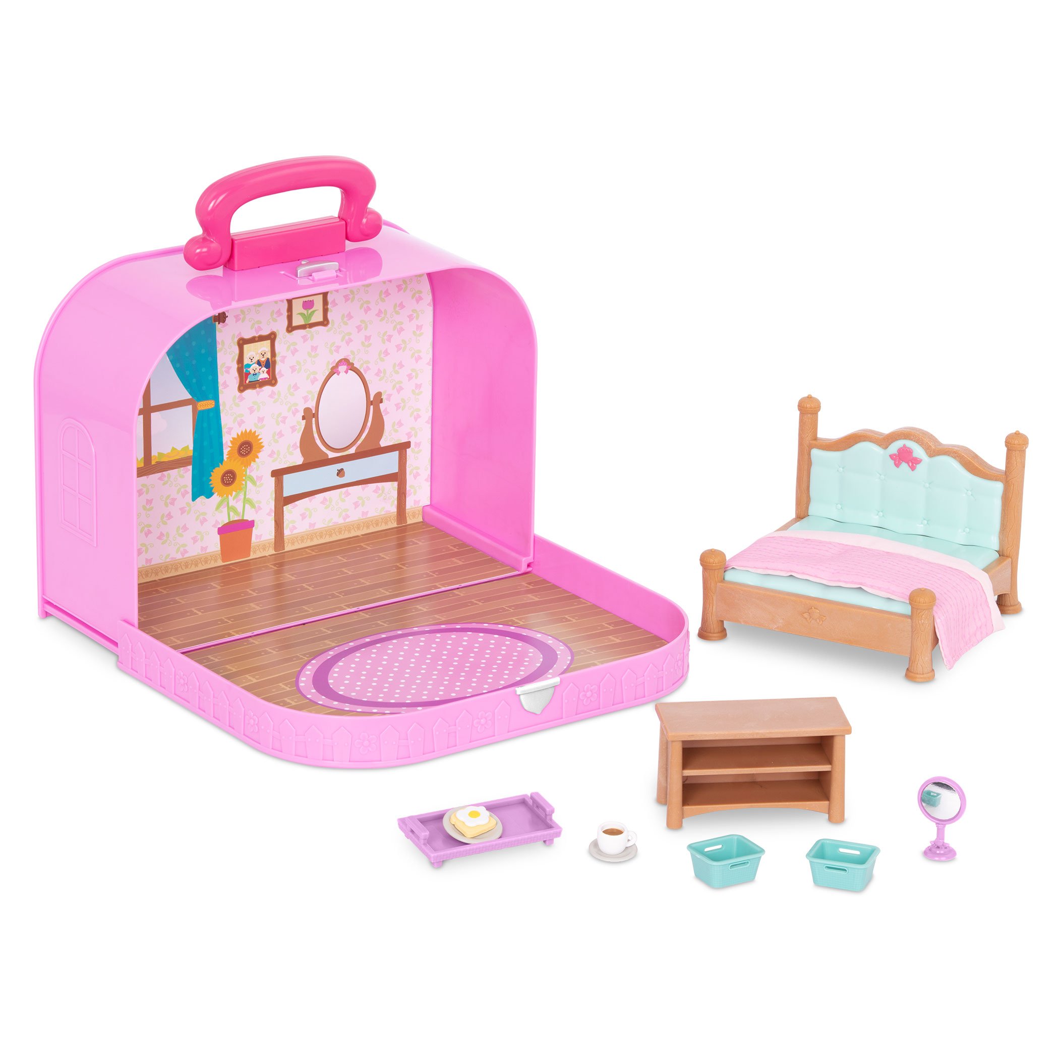 Игровой набор Lil Woodzeez Кейс Спальня с аксессуарами, фиолетовый (WZ6598Z) - фото 3