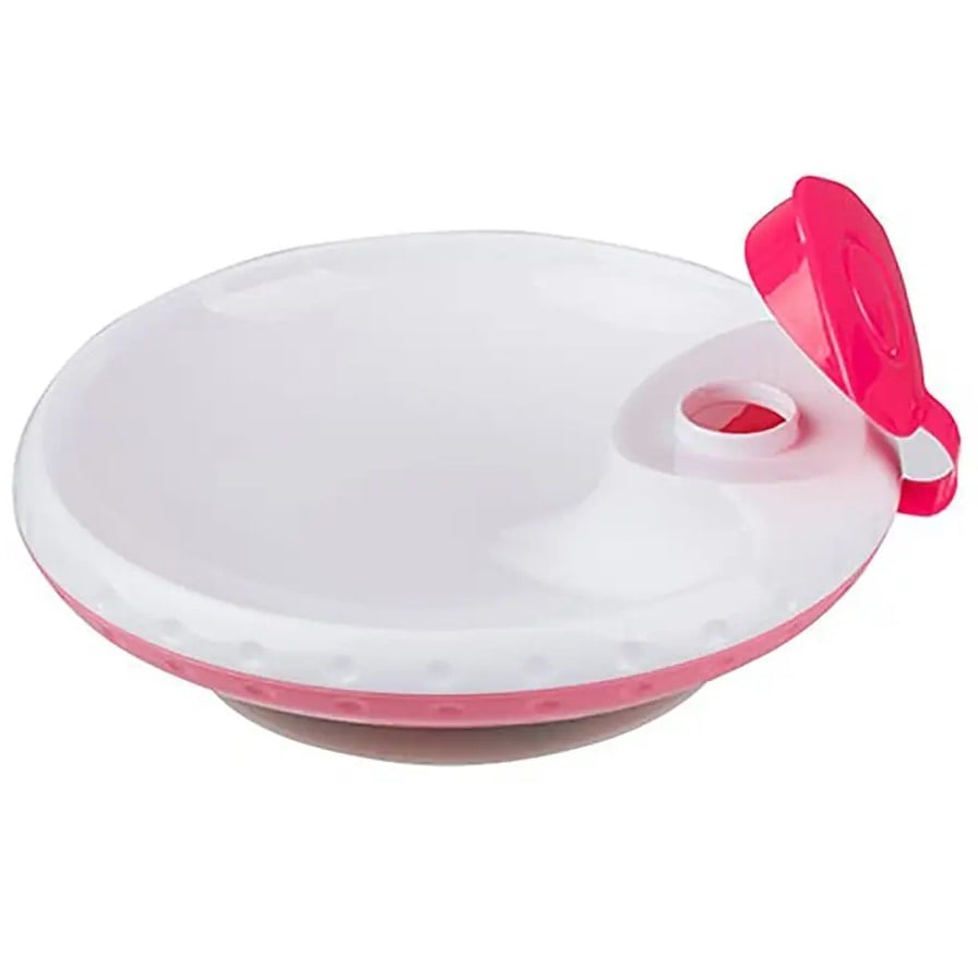 Мисочка BabyOno с присоской, для поддержания температуры пищи, розовый (1070/02) - фото 1