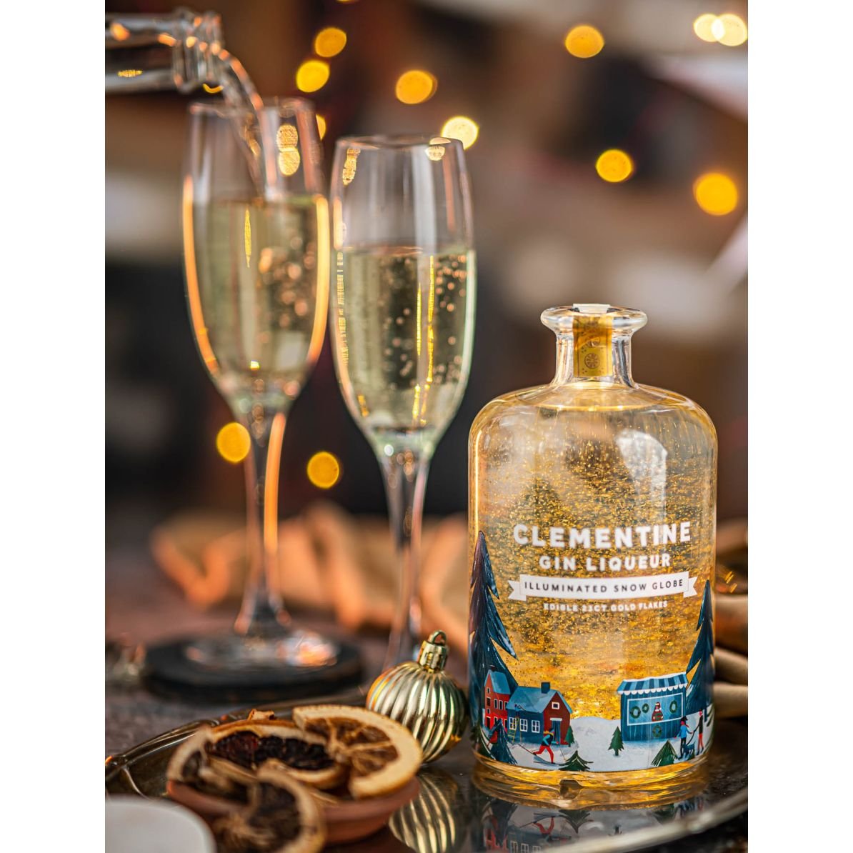 Напій на основі джину Clementine Gin Liqueur Illuminated Snow Globe 20% 0.7 л - фото 2