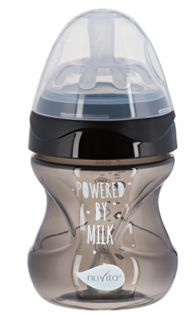 Пляшечка для годування Nuvita Mimic Cool, антиколікова, 150 мл, чорний (NV6012BLACK) - фото 1