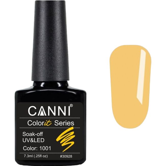 Гель-лак Canni Colorit 1001 солнечно-желтый 7.3 мл - фото 1