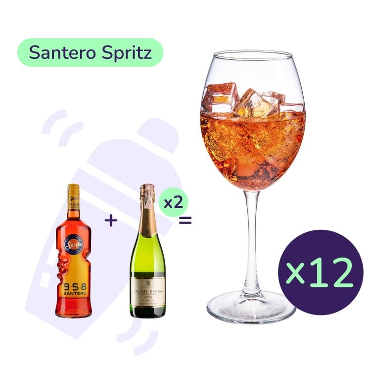 Коктейль Santero Spritz (набор ингредиентов) х12 на основе Santero - фото 1