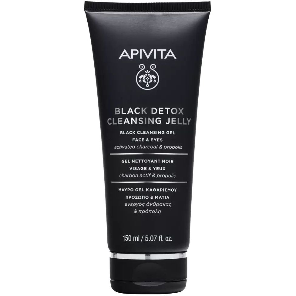 Чорний очищуючий гель Apivita для обличчя та очей 150 мл - фото 1