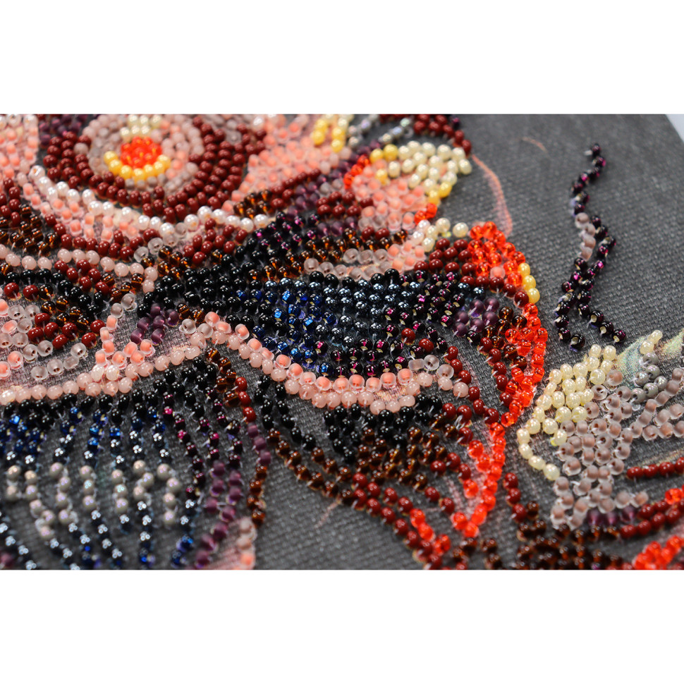 Набор-миди для вышивки бисером Abris Art Цветок ночи AMB-100 20х20 см - фото 2