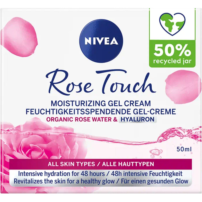 Увлажняющий гель-крем Nivea Rose Touch с розовой водой и гиалуроновой кислотой 50 мл - фото 3