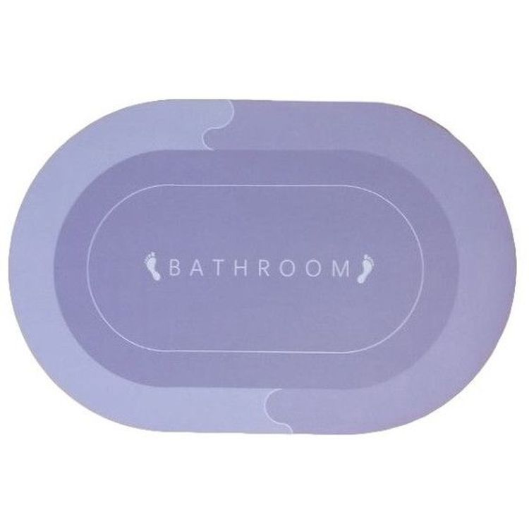 Коврик суперпоглащающий в ванную Stenson 60x40 см овальный светло-фиолетовый (26250) - фото 1