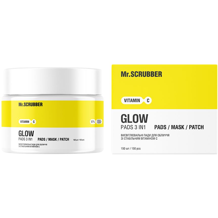 Пады осветительные для лица Mr.Scrubber Glow Vitamin C со стабильным витамином С - фото 1