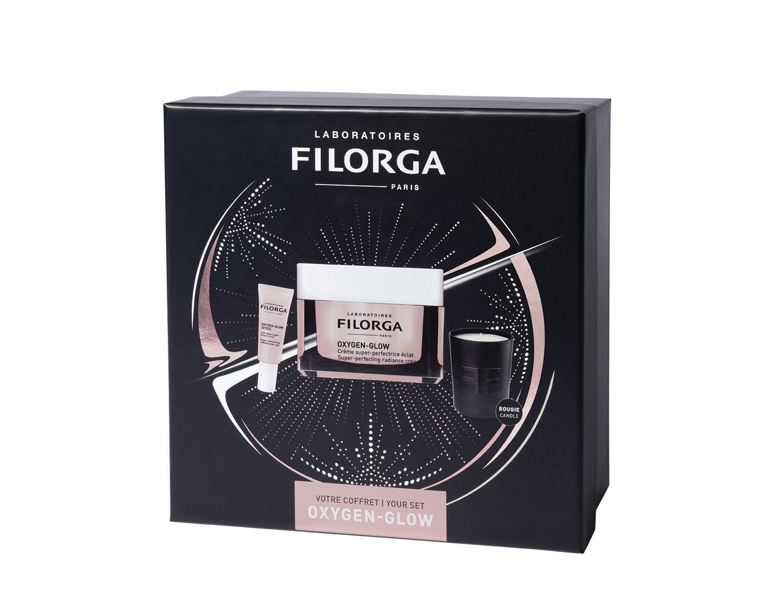Новогодний набор Filorga Oxygen-Glow: крем для лица Super-Perfecting Radiance Cream 50 мл + крем для контура глаз Oxygen-Glow Eyes 4 мл + свеча - фото 2