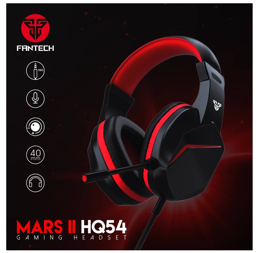 Ігрові навушники Fantech MARS II HQ54 Black/Red з мікрофоном - фото 3