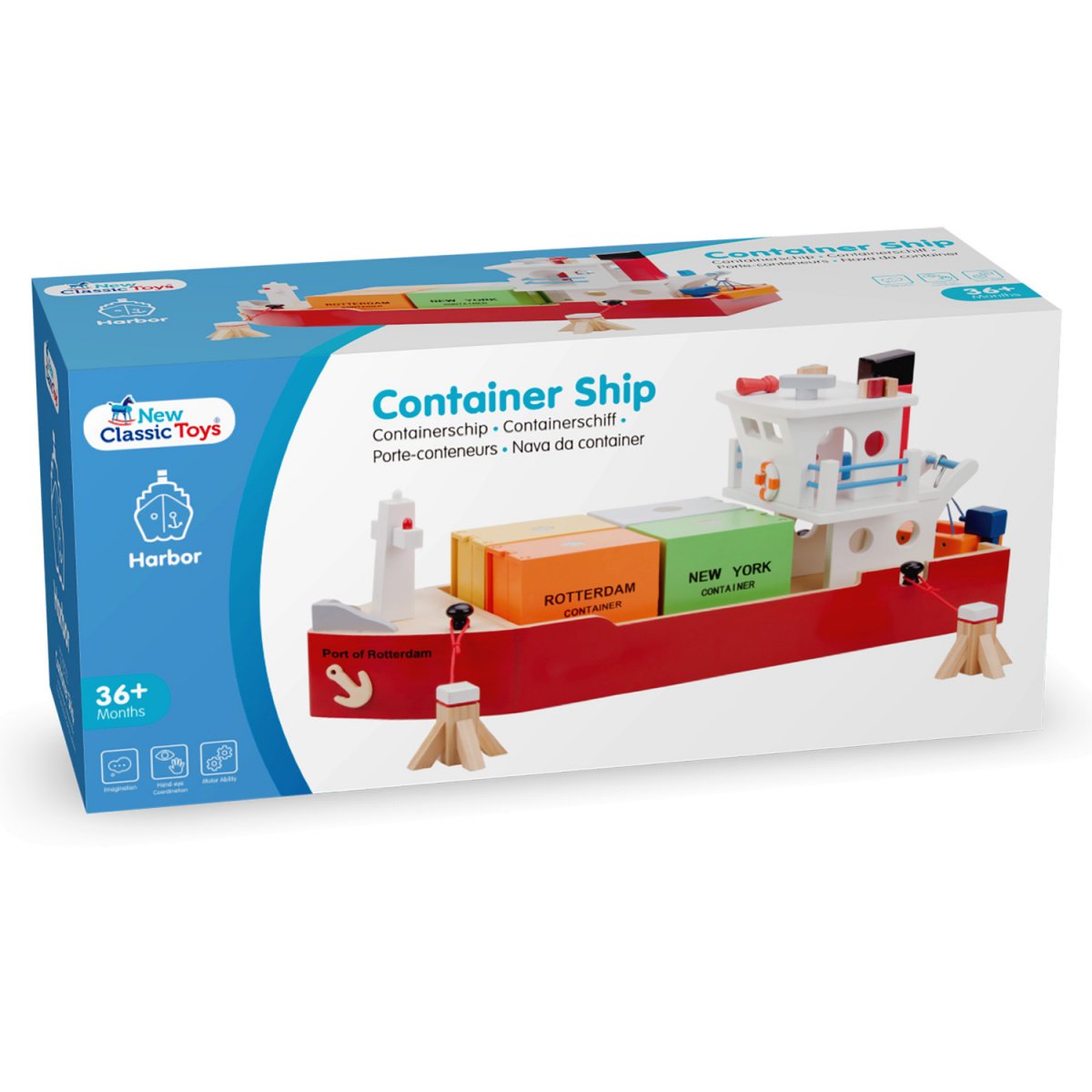 Контейнерне судно New Classic Toys із контейнерами, червоний (10900) - фото 5
