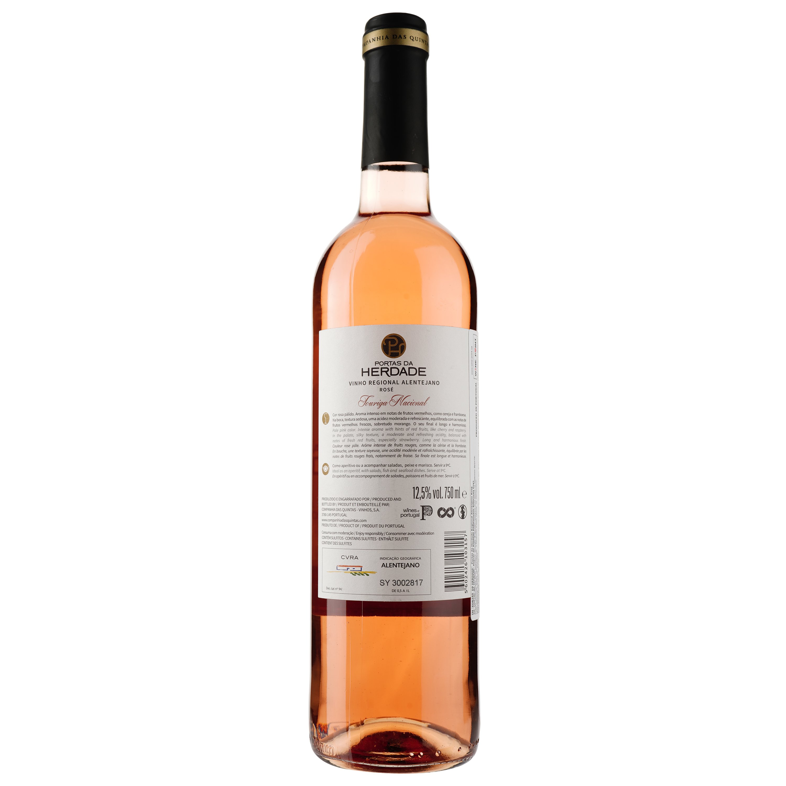 Вино Portas da Herdade Regional Alentejano, розовое, полусладкое, 12%, 0,75 л - фото 2