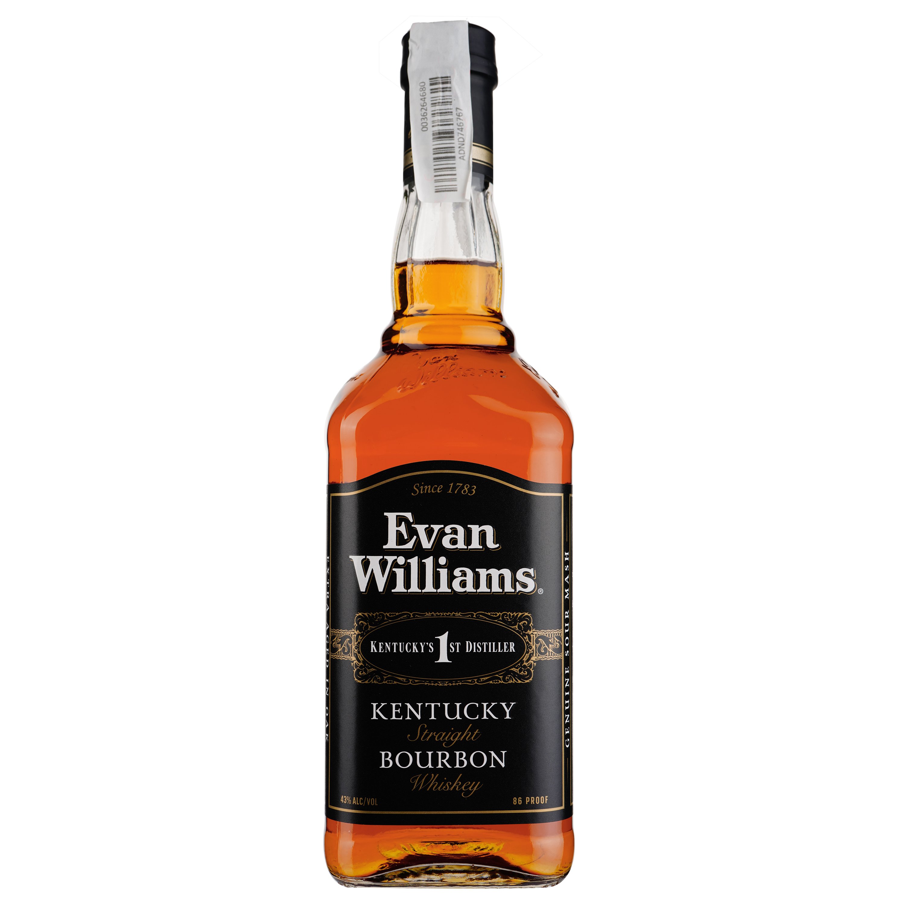 Віскі Evan Williams Black Kentucky Straight Bourbon Whiskey, 43%, 0,75 л (849462) - фото 1