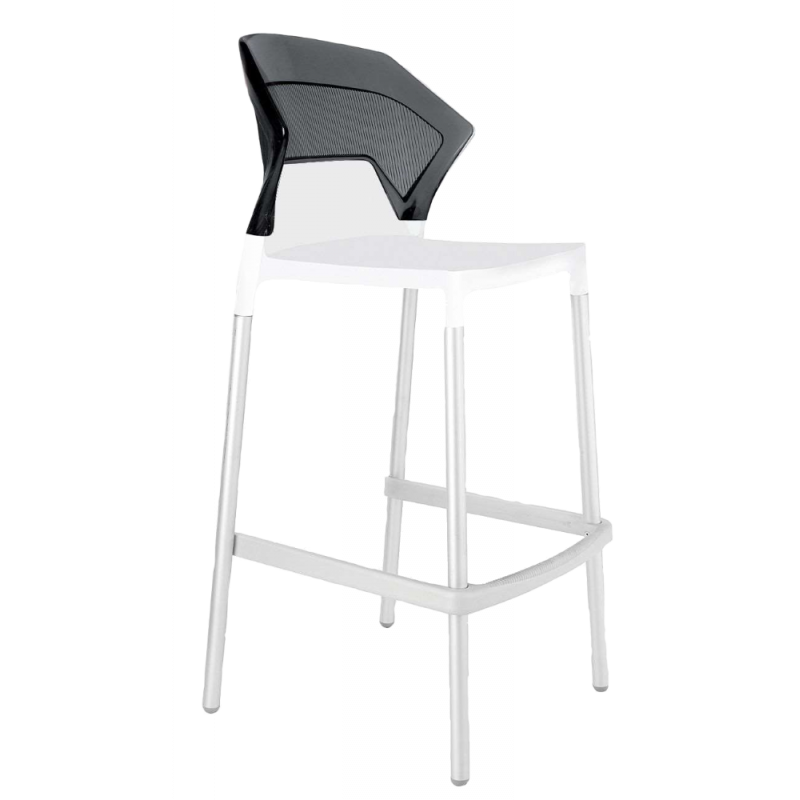 Барный стул Papatya Ego-S, белый с прозрачно-дымчатым (430944) - фото 1