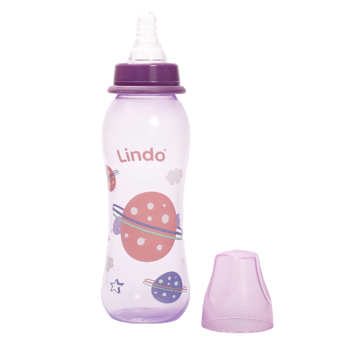 Пляшечка для годування Lindo, вигнута, 250 мл, фіолетовий (Li 134 фіол) - фото 2