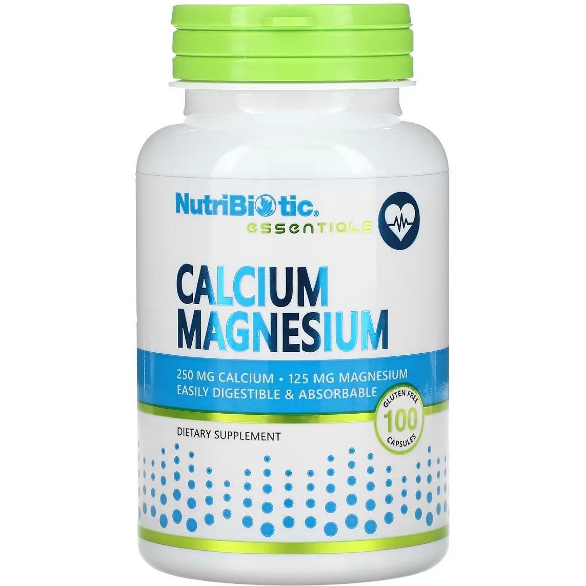 Кальцій та магній NutriBiotic Calcium Magnesium 100 капсул - фото 1