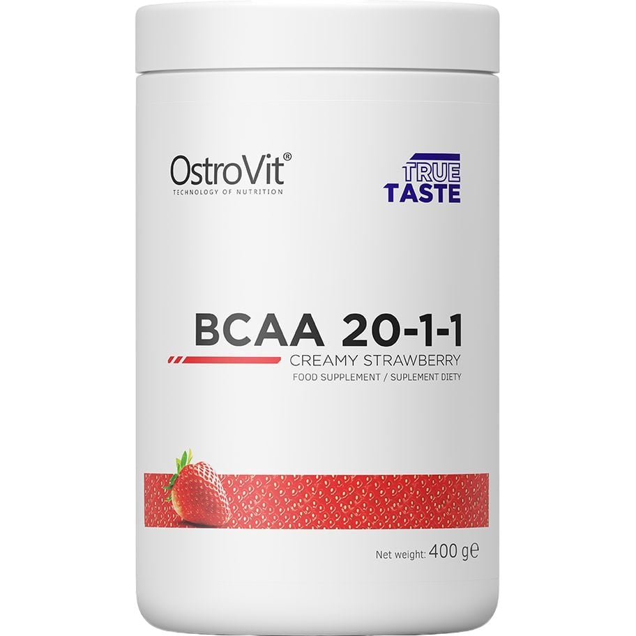 Аминокислота OstroVit BCAA 20-1-1 Клубника в сливках 400 г - фото 1