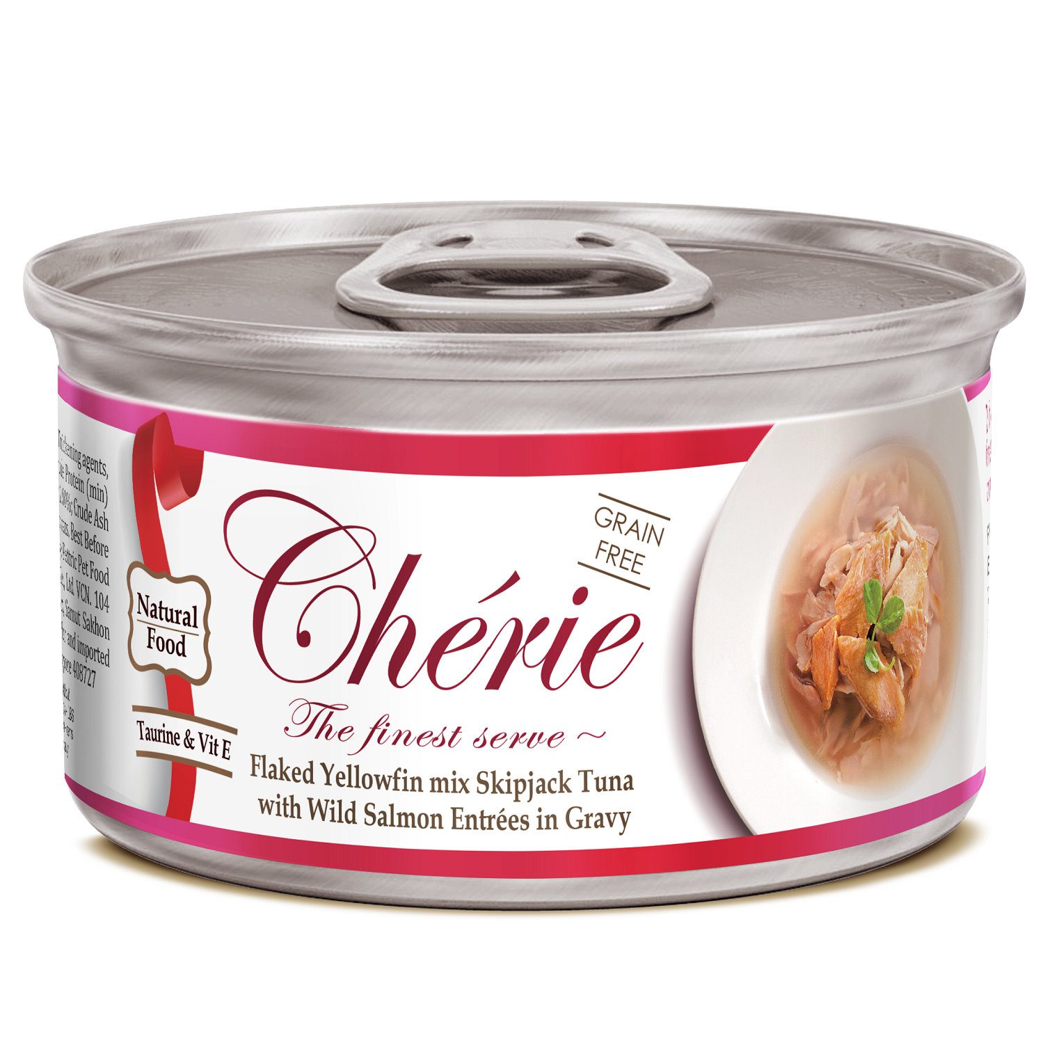 Вологий корм для котів Cherie Signature Gravy Mix Tuna&Wild Salmon, зі шматочками тунця та лосося у соусі, 80 г (CHS14302) - фото 1
