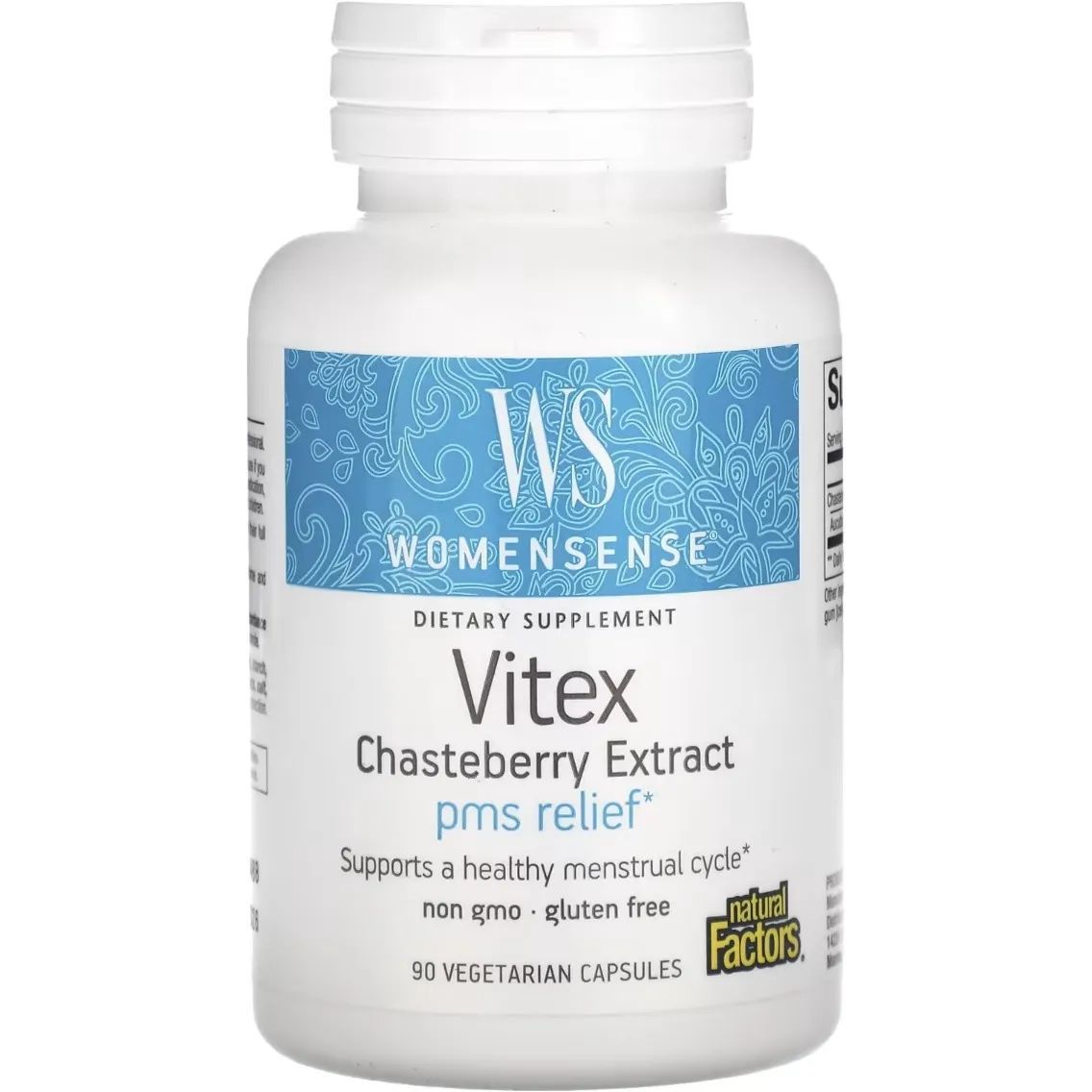 Экстракт витекса Natural Factors WomenSense Vitex Chasteberry Extract 90 вегетарианских капсул - фото 1