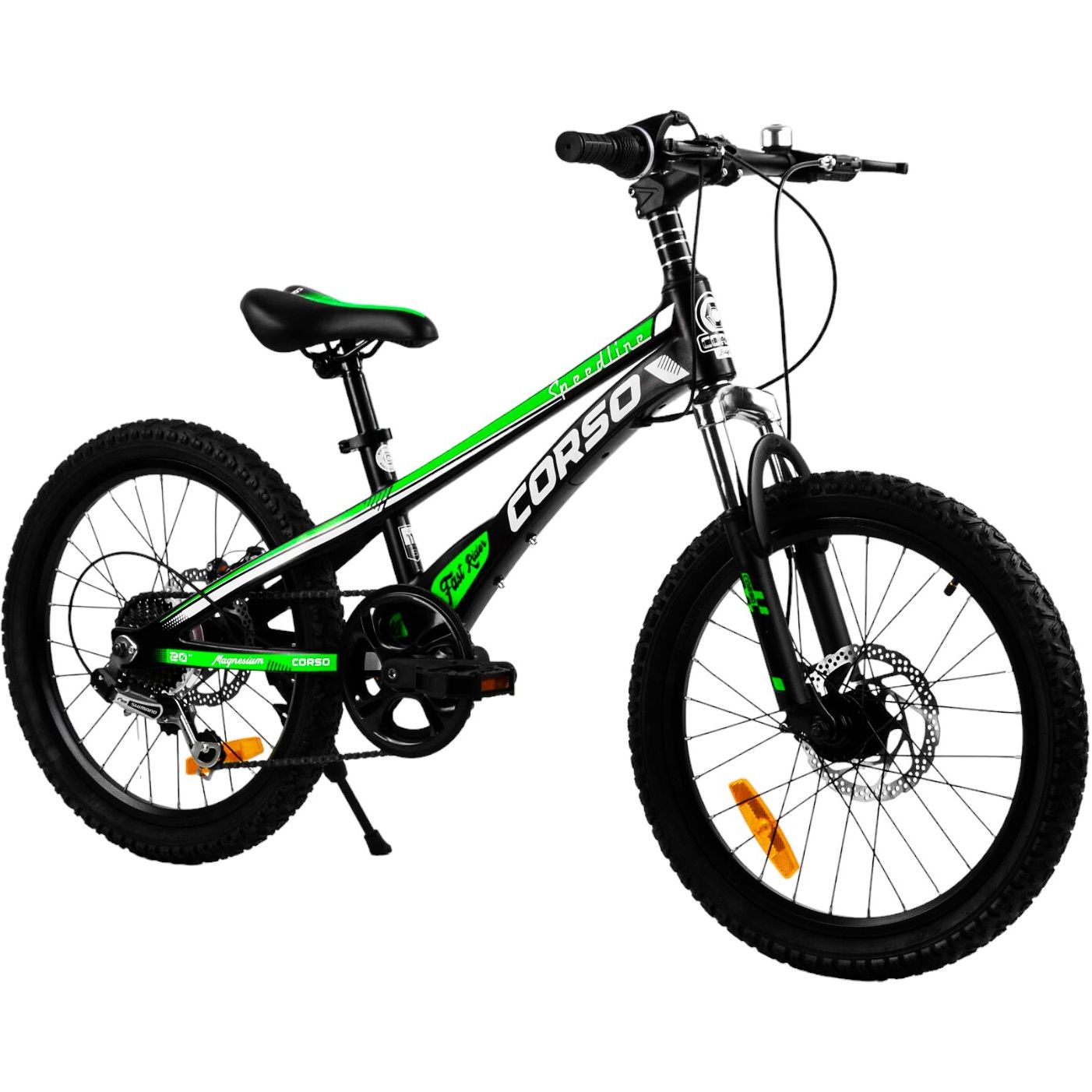 Детский спортивный велосипед Corso 20 дюймов черно-зеленый 231938 - фото 1