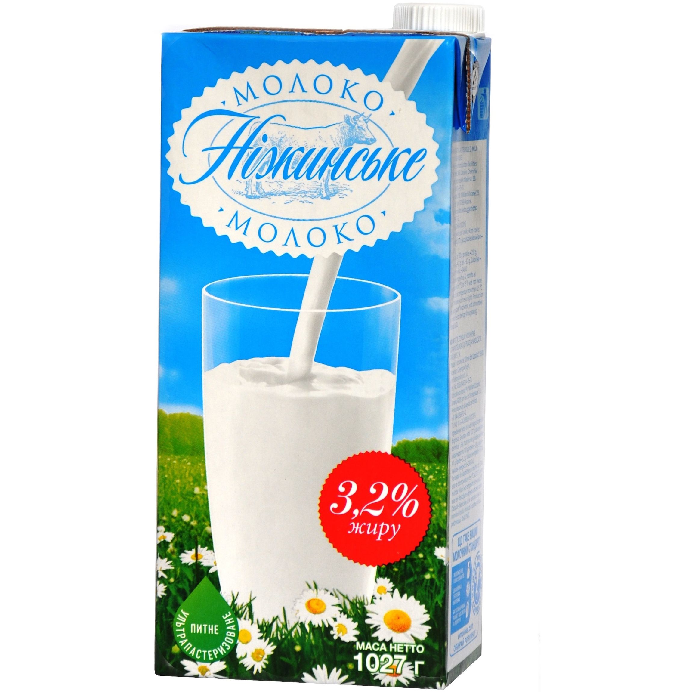 Молоко Нежинское ультрапастеризованное с крышкой 3.2% 1л - фото 1