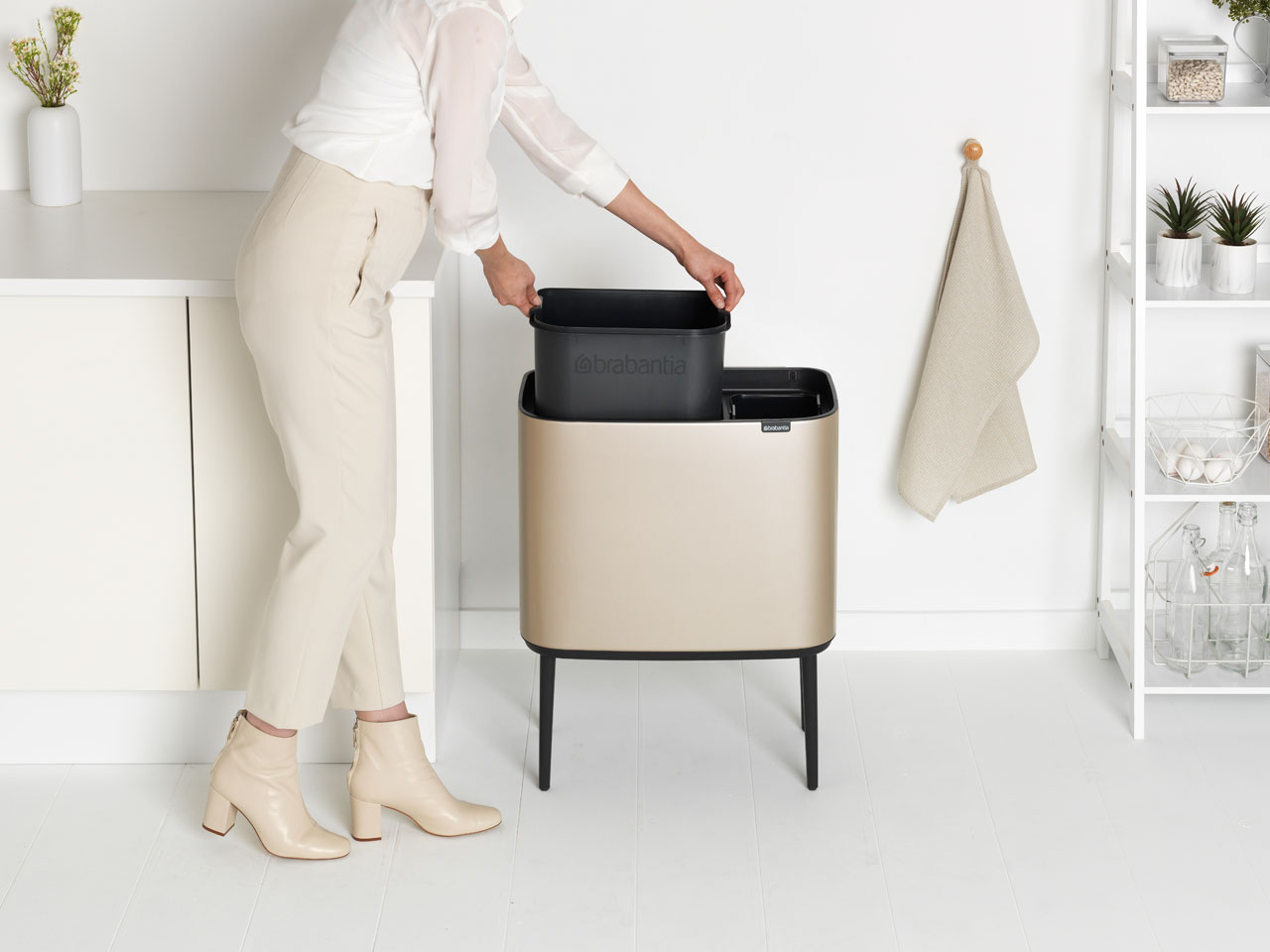 Бак для сміття Brabantia Touch Bin Bo, 34 л, бежевий (304620) - фото 5