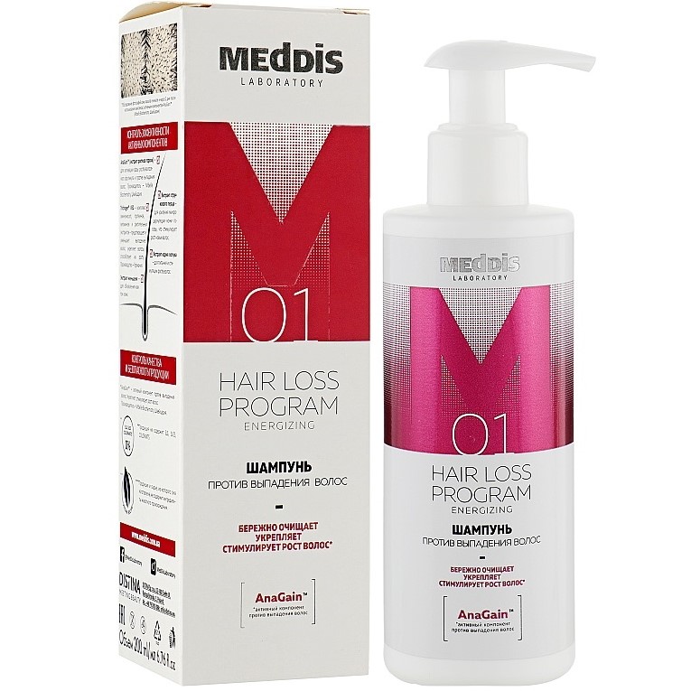 Шампунь против выпадения волос Meddis Hair Loss Program Energizing Shampoo 200 мл - фото 1