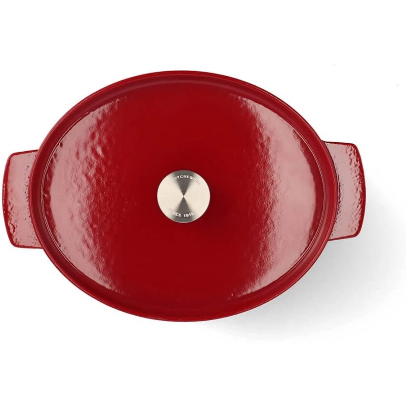 Гусятниця чавунна з кришкою KitchenAid 30 см 5.6 л червона (CC006063-001) - фото 2