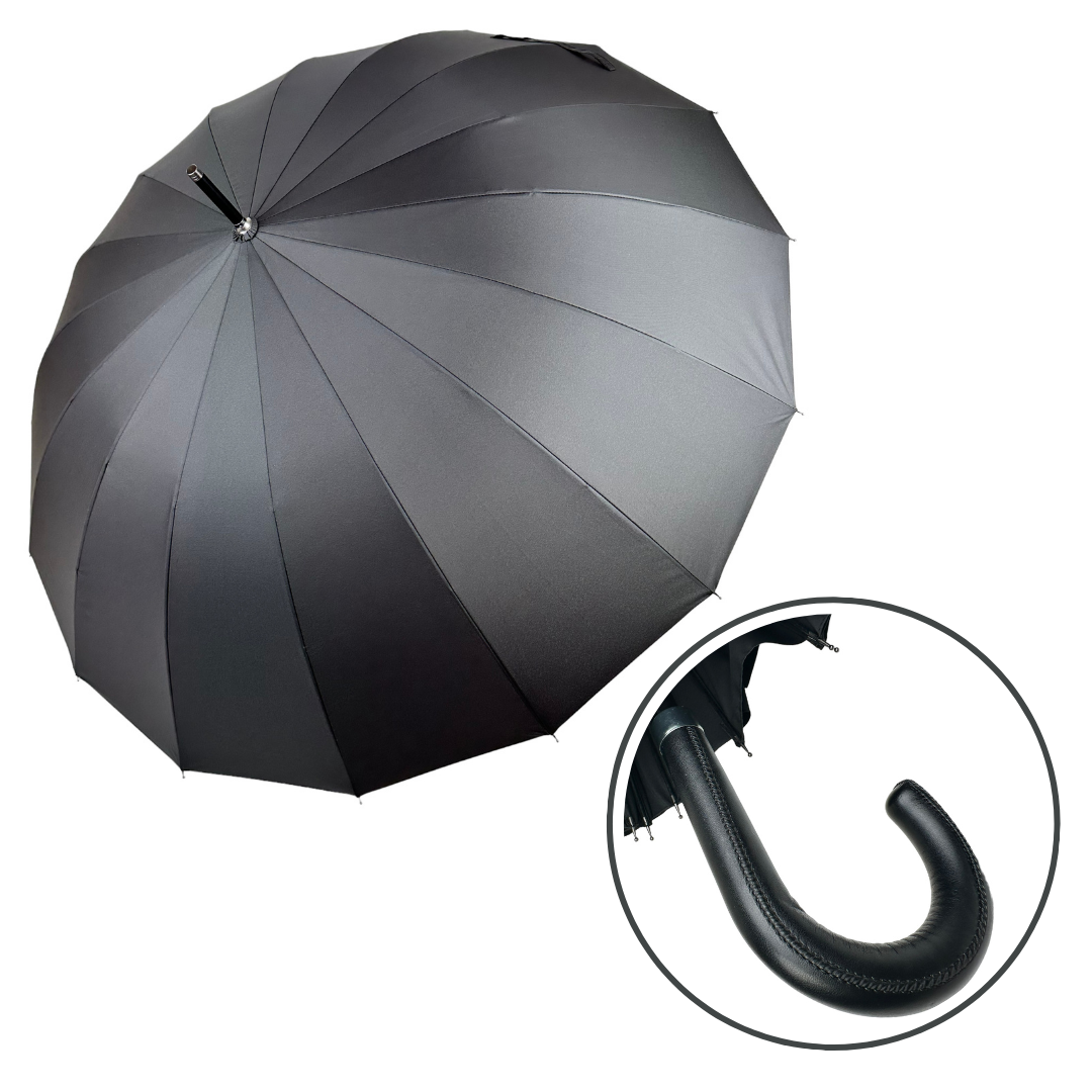 Чоловіча парасолька-палиця напівавтомат Frei Regen 114 см чорна - фото 2