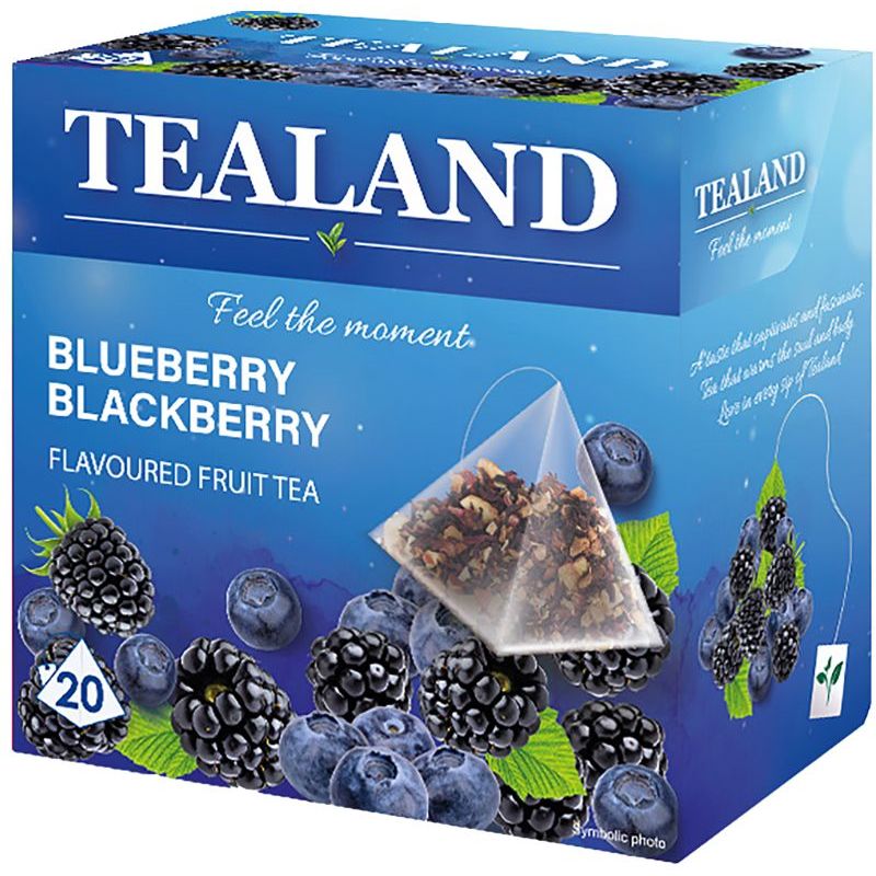 Чай фруктовий Tealand Balckberry-Blueberry, ожина, чорниця, в пірамідках, 40 г - фото 1