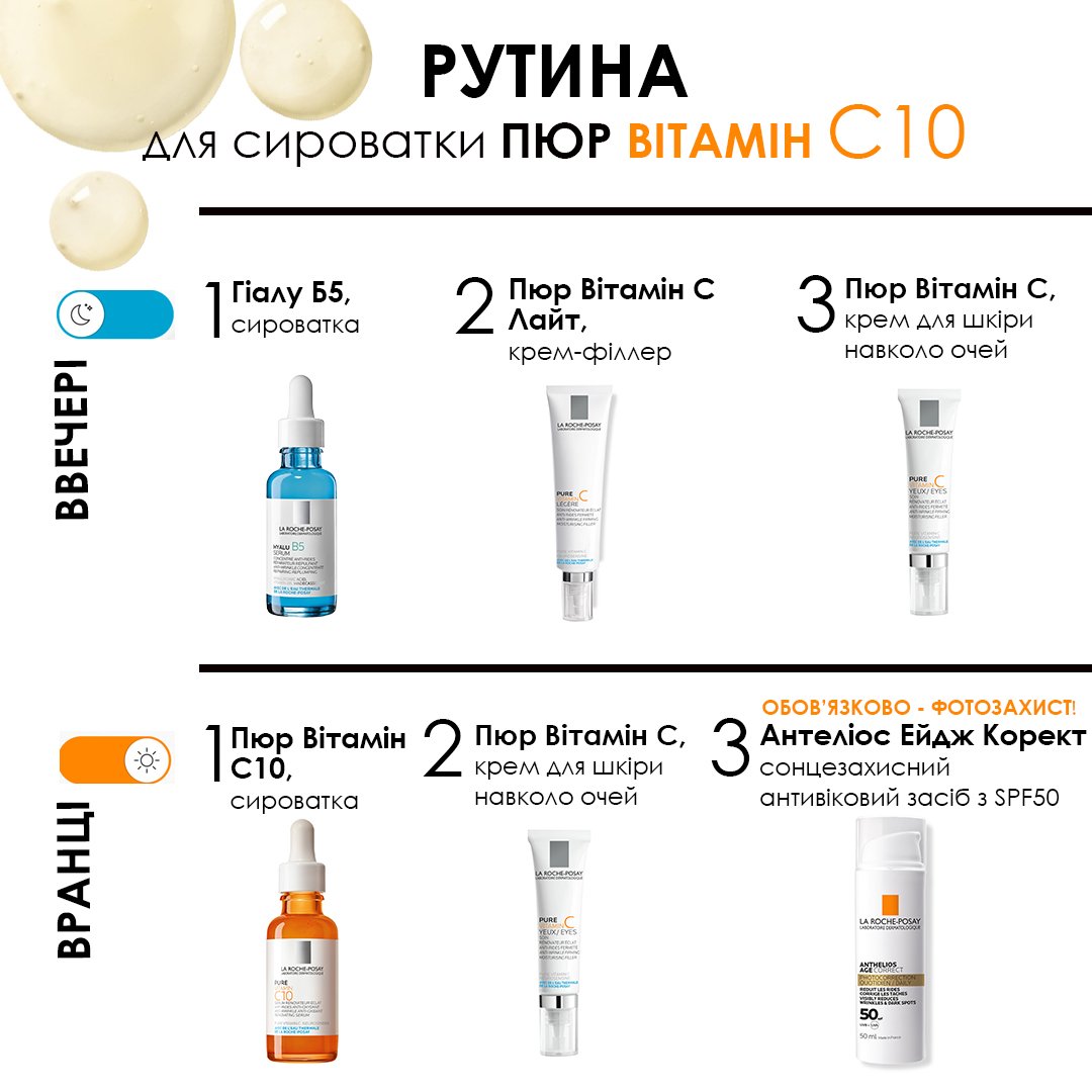 Сыворотка-антиоксидант с витамином С против морщин La Roche-Posay Pure Vitamin C10, для обновления кожи лица, 30 мл - фото 6