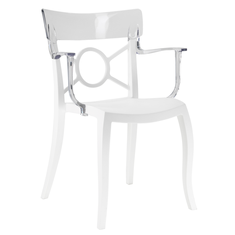 Крісло Papatya Opera-K, сидіння біле, верх прозоро-чистий (288996) - фото 1