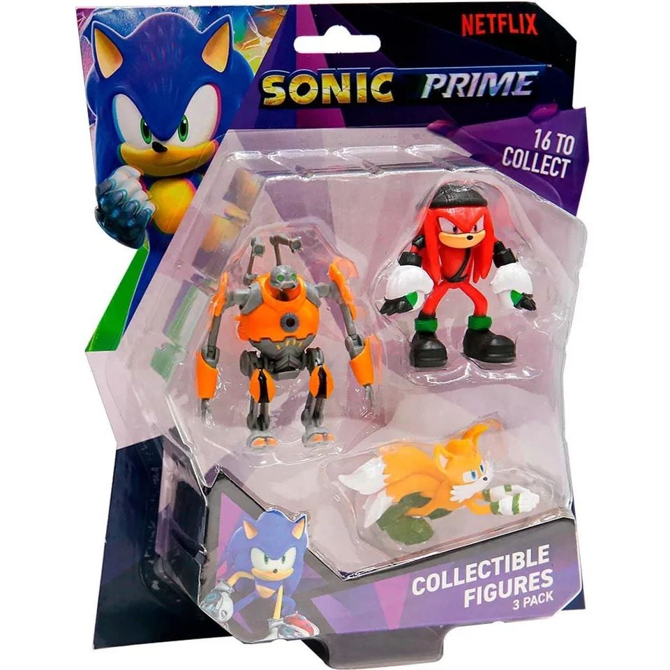 Набір ігрових фігурок Sonic Prime - Егфорсер, Наклз, Тейлз, 6,5 см (SON2020A) - фото 2