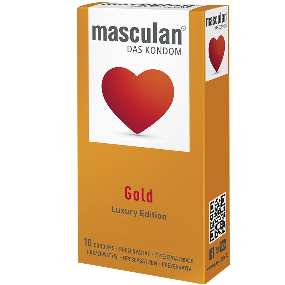 Презервативи Masculan Gold золотого кольору 10 шт. - фото 1
