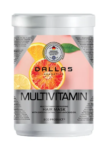 Маска энергетическая для волос Dallas Cosmetics Multivitamin с комплексом витаминов, экстрактом женьшеня и маслом авокадо, 500 мл (723512) - фото 1