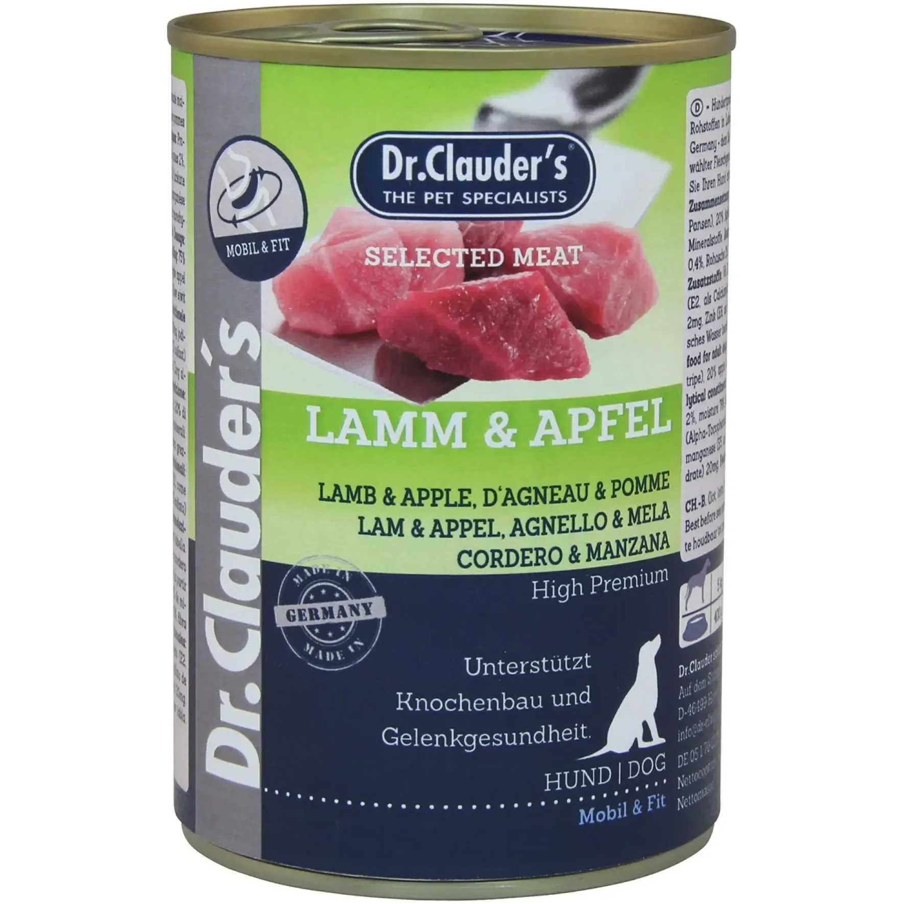 Влажный корм для собак Dr.Clauder’s Selected Meat Lamb & Apple ягненок и яблоко 400 г - фото 1